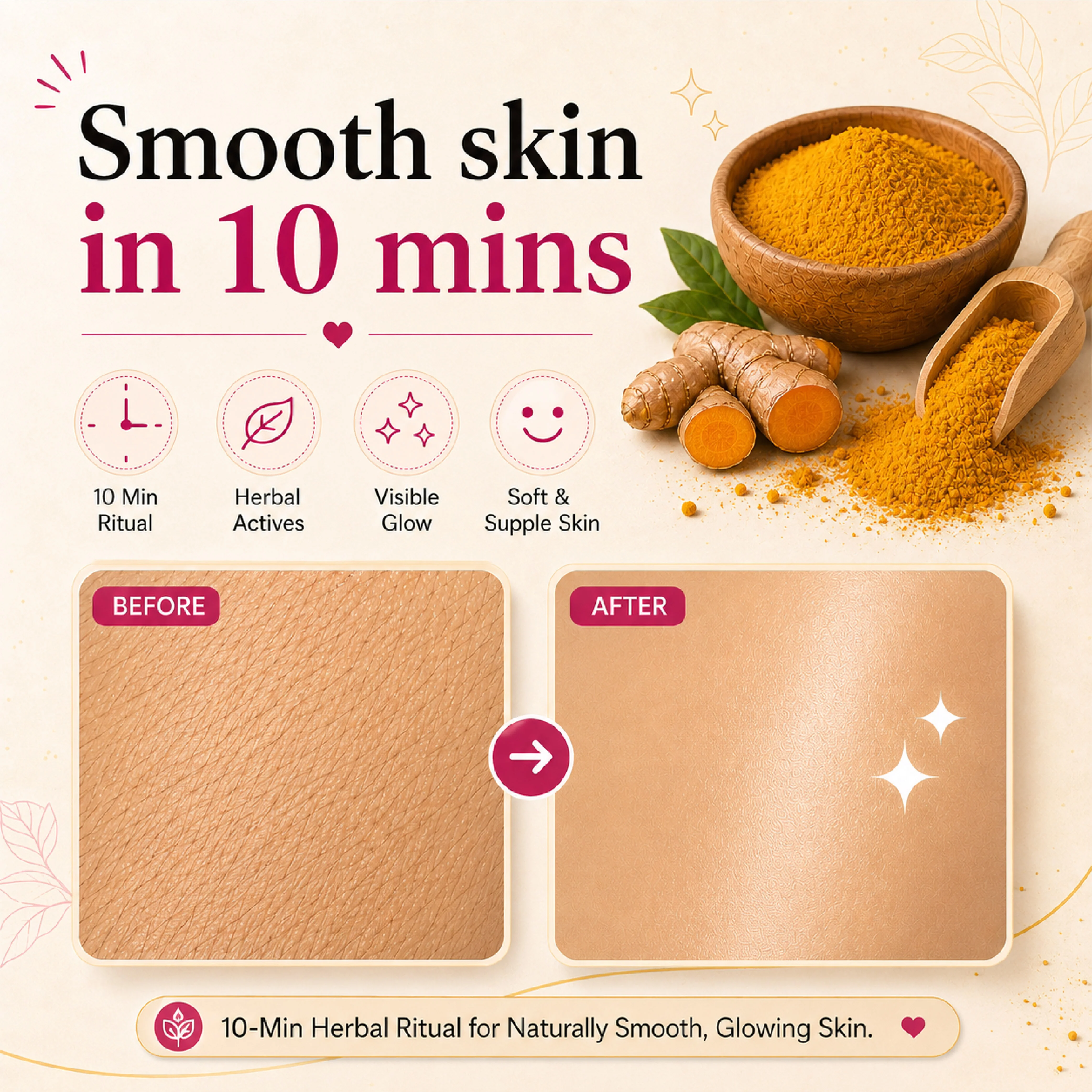 4-in-1 Turmeric Bikini Hair Removal Wax Powder Mask - Image 6