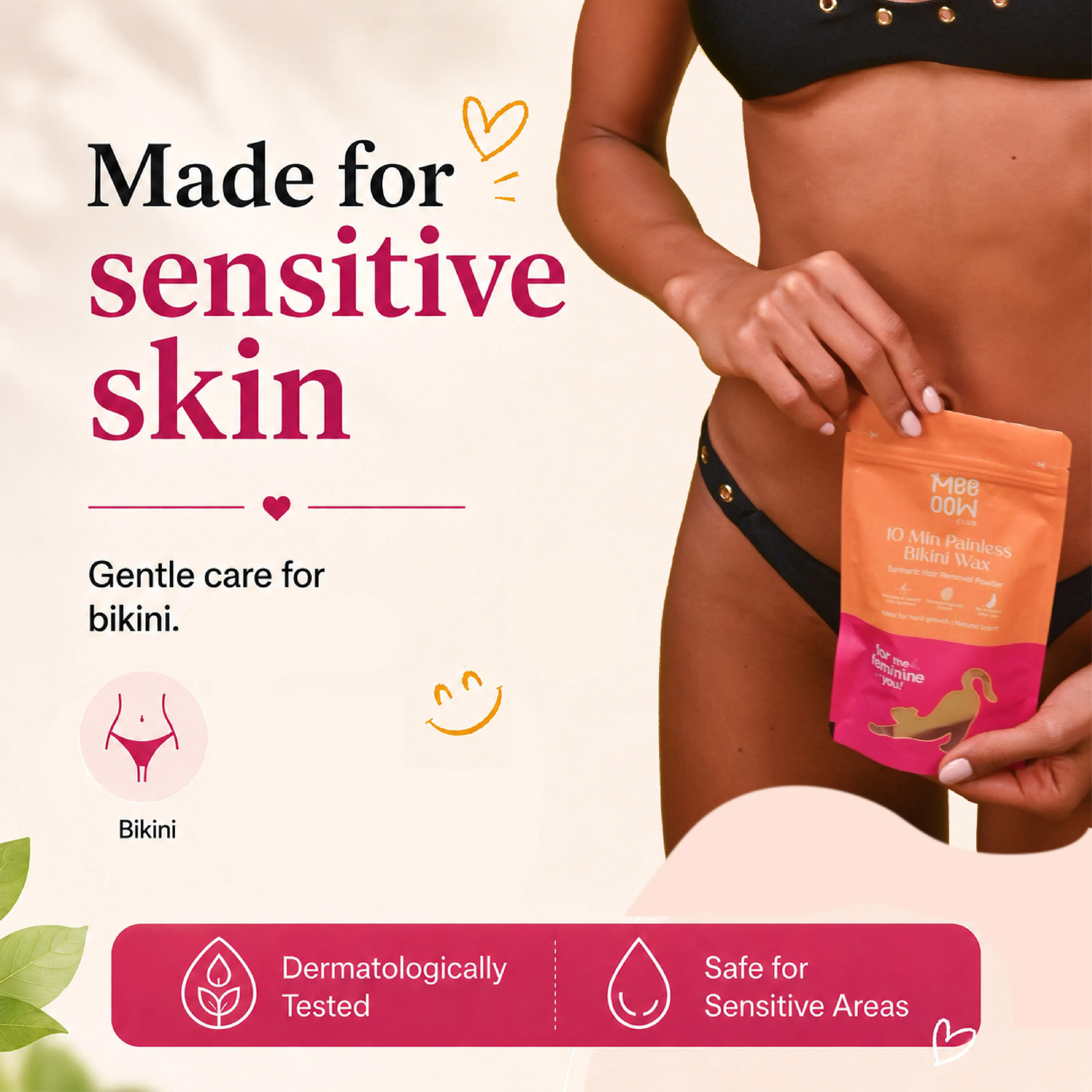 4-in-1 Turmeric Bikini Hair Removal Wax Powder Mask - Image 8