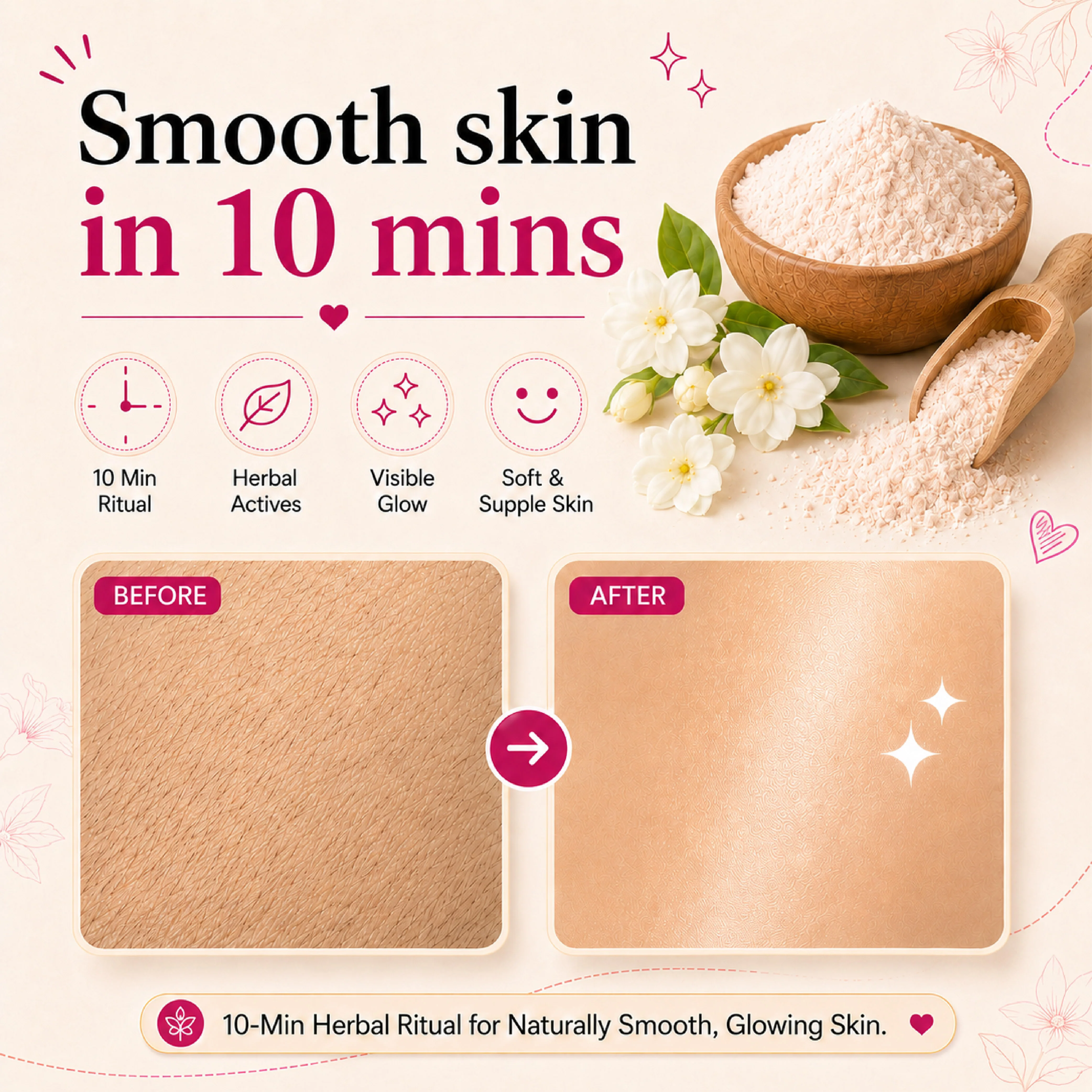 4-in-1 Mogra Body Hair Removal Wax Powder Mask - Image 6