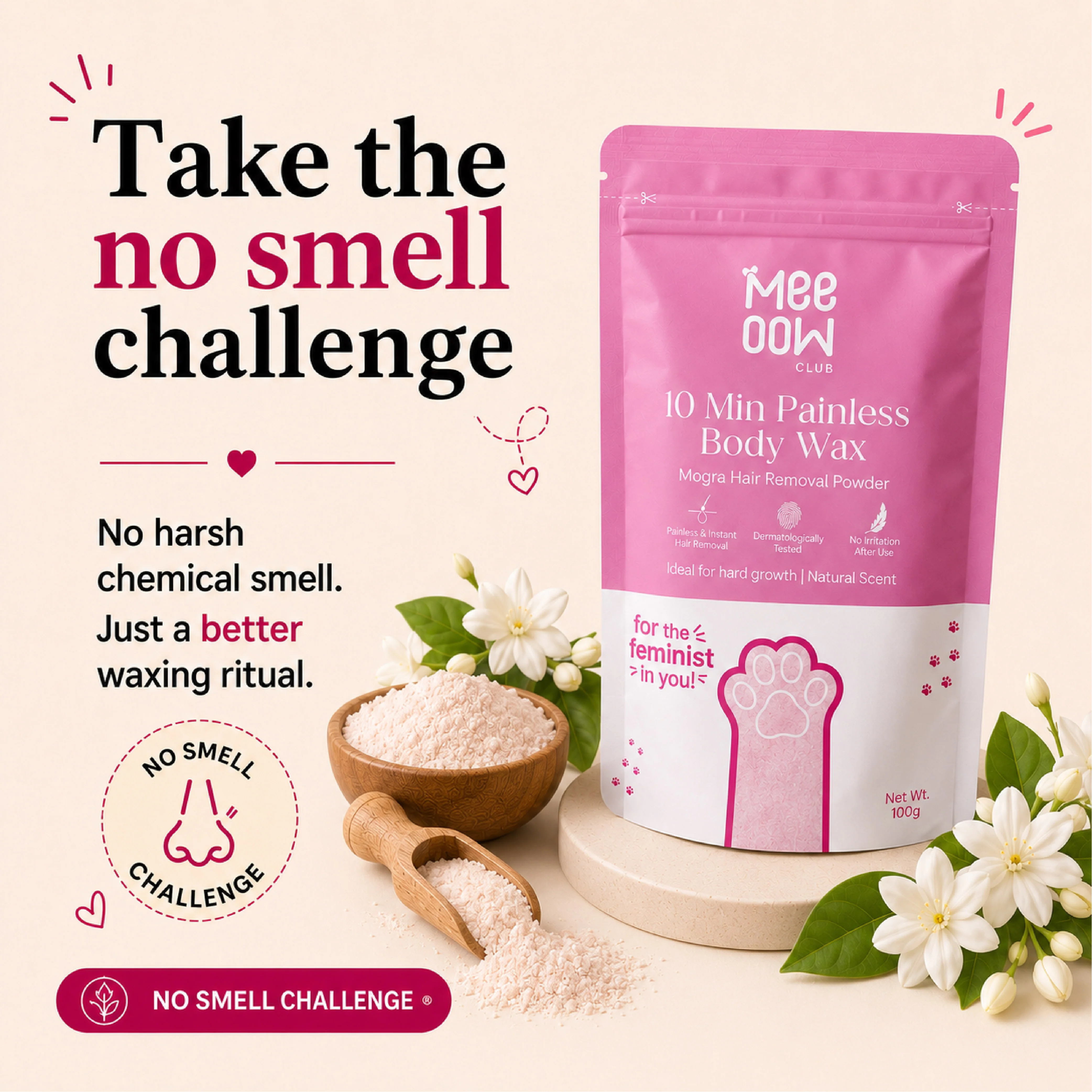 4-in-1 Mogra Body Hair Removal Wax Powder Mask - Image 7