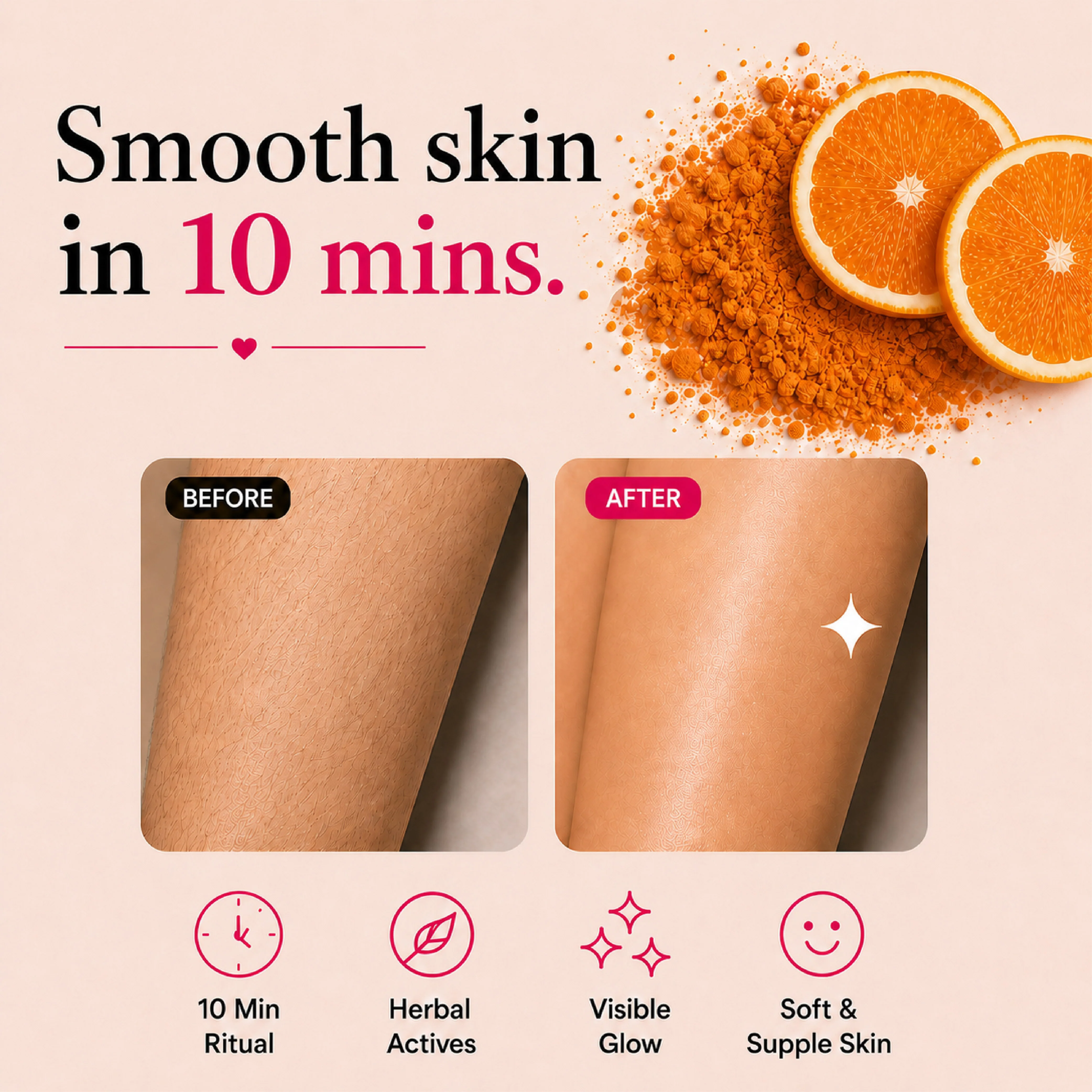 4-in-1 Orange Body Hair Removal Wax Powder Mask - Image 6