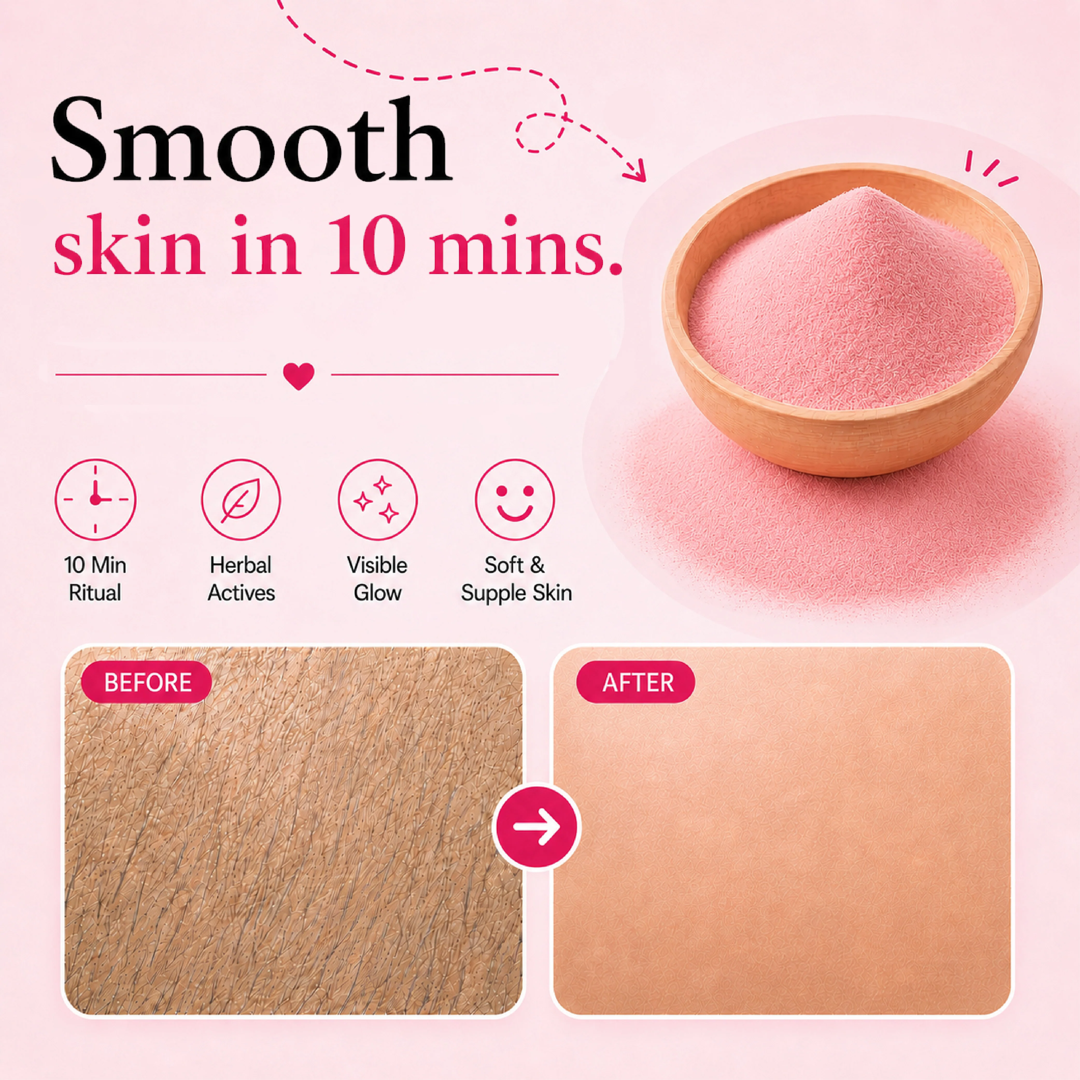 4-in-1 Rose Body Hair Removal Wax Powder Mask - Image 6